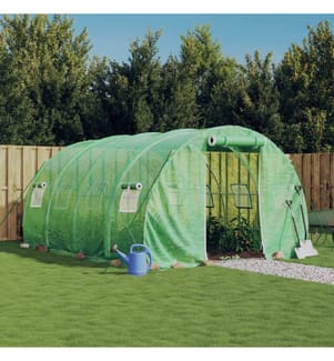Gewächshaus mit Stahlrahmen Grün 12 m² 4x3x2 m