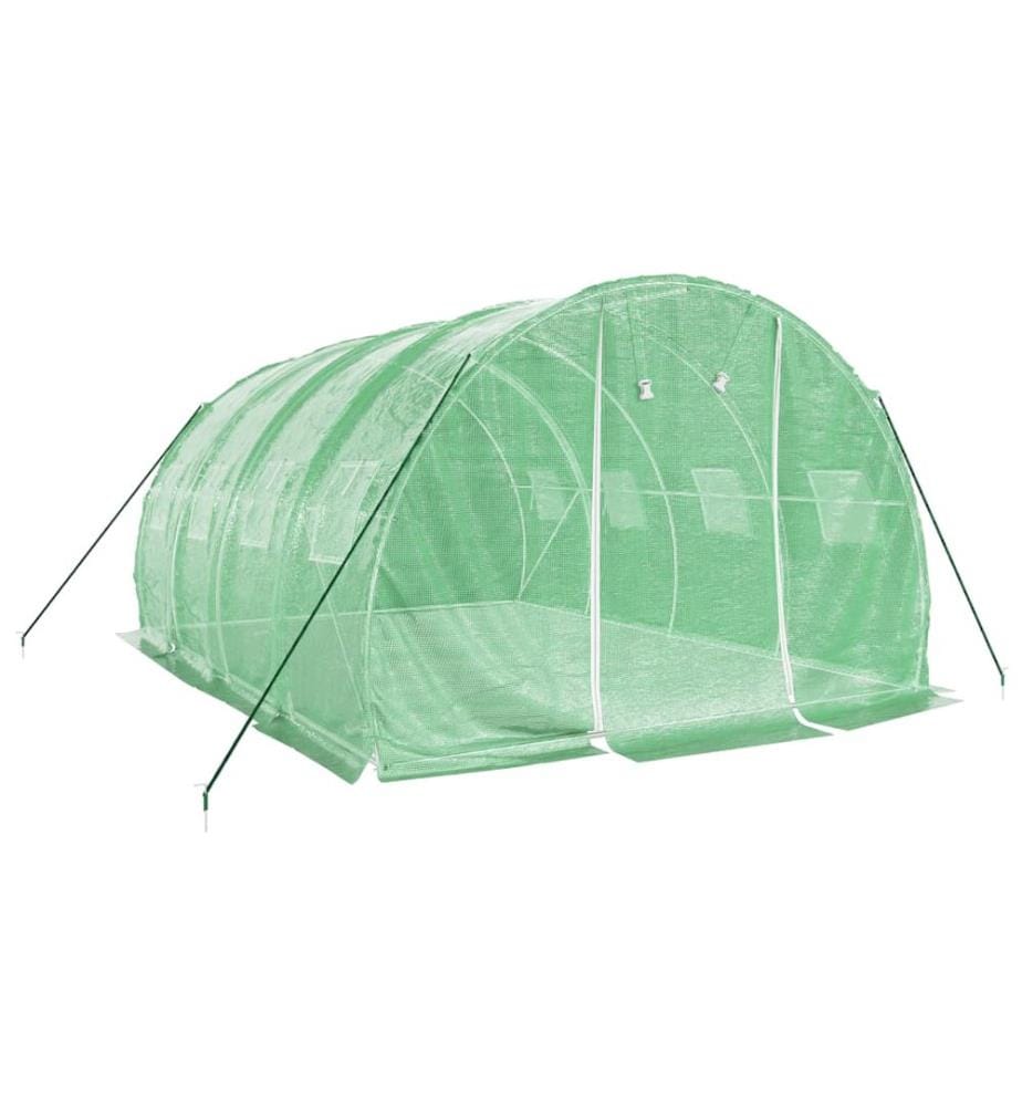Gewächshaus mit Stahlrahmen Grün 12 m² 4x3x2 m