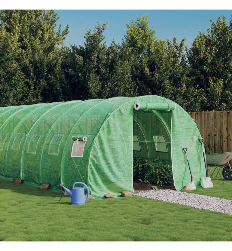 Gewächshaus mit Stahlrahmen Grün 18 m² 6x3x2 m