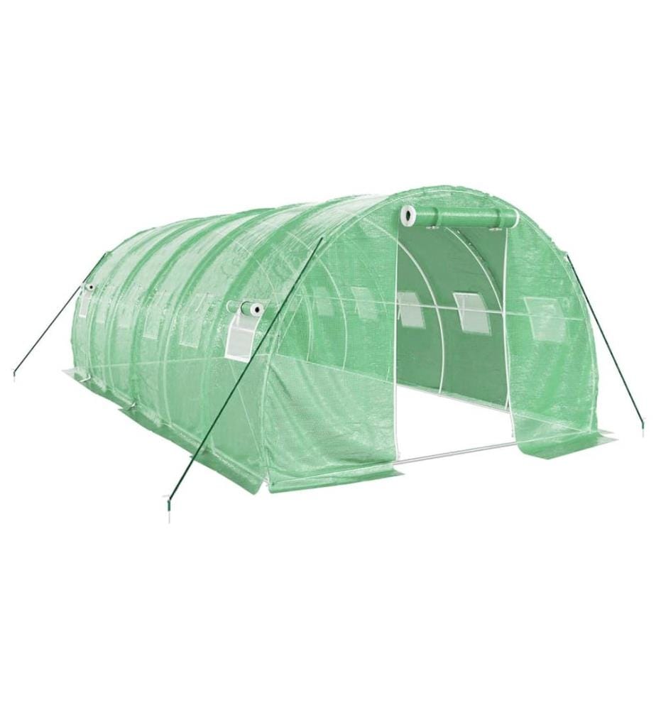 Gewächshaus mit Stahlrahmen Grün 18 m² 6x3x2 m