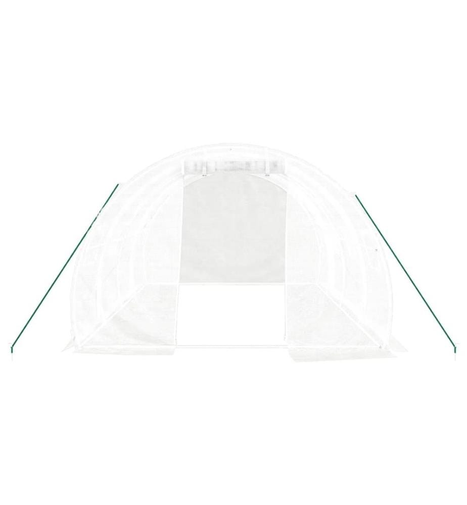 Gewächshaus mit Stahlrahmen Weiss 12 m² 4x3x2 m