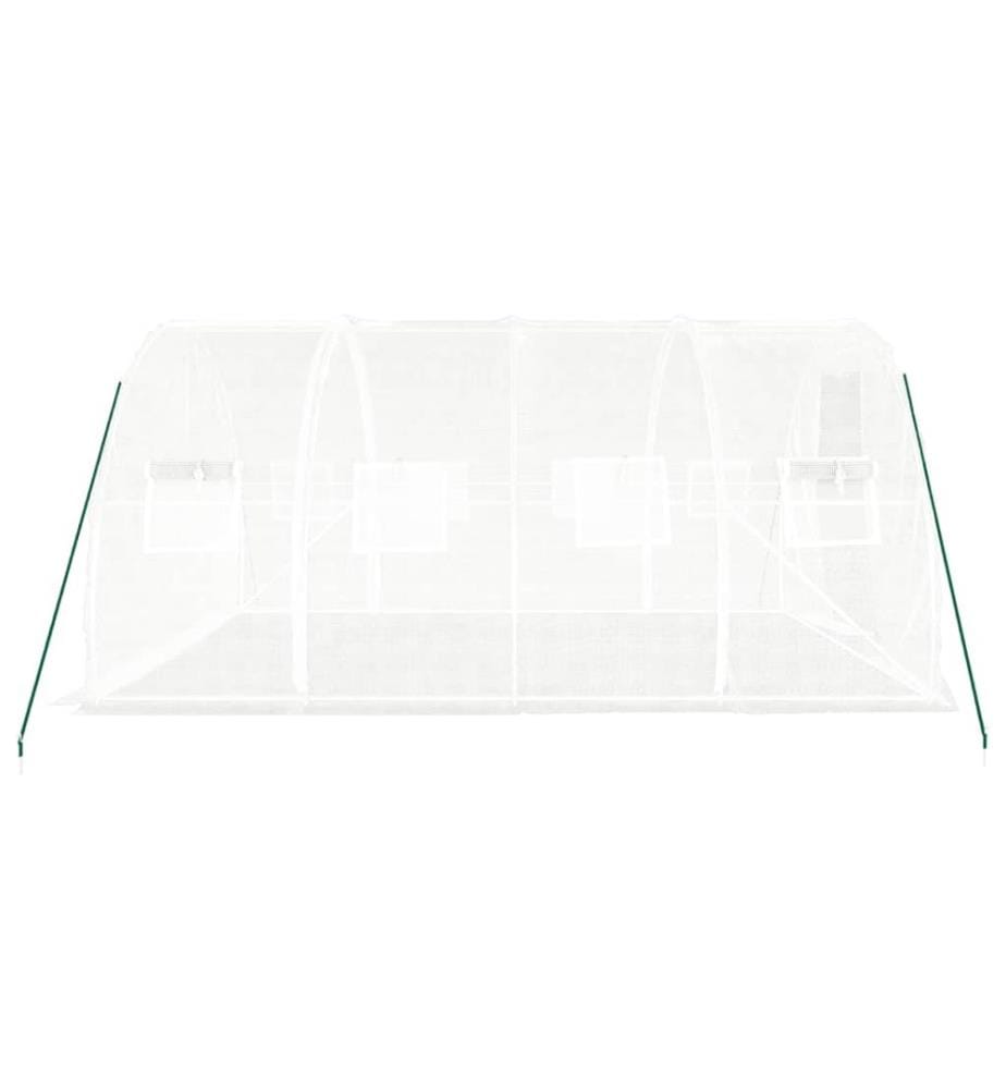 Gewächshaus mit Stahlrahmen Weiss 12 m² 4x3x2 m
