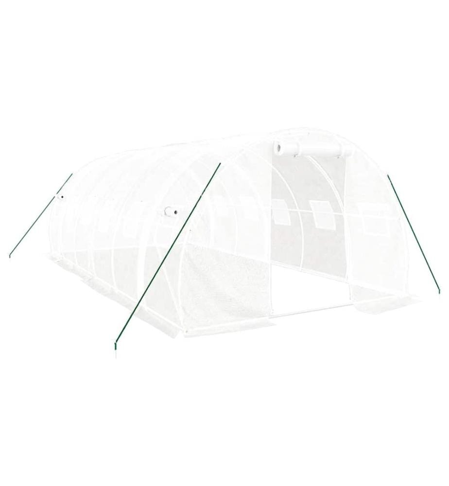 Gewächshaus mit Stahlrahmen Weiss 18 m² 6x3x2 m