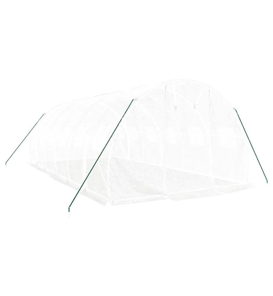 Gewächshaus mit Stahlrahmen Weiss 18 m² 6x3x2 m