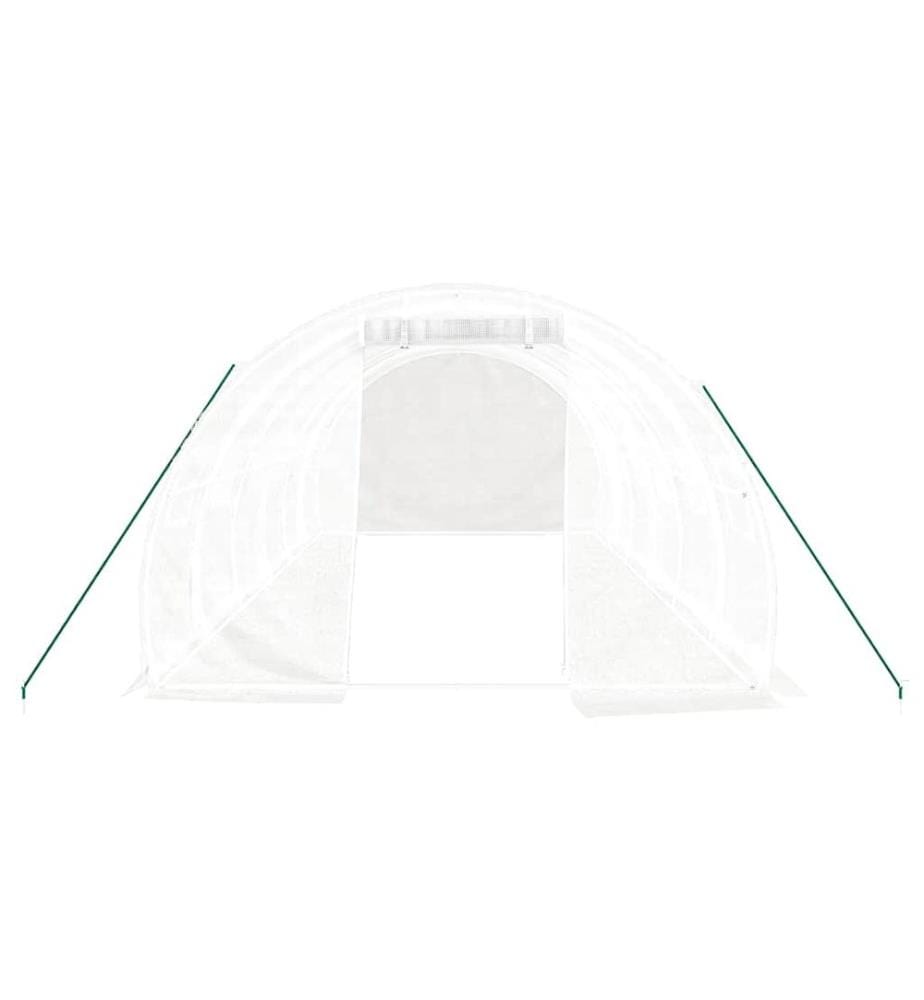 Gewächshaus mit Stahlrahmen Weiss 18 m² 6x3x2 m