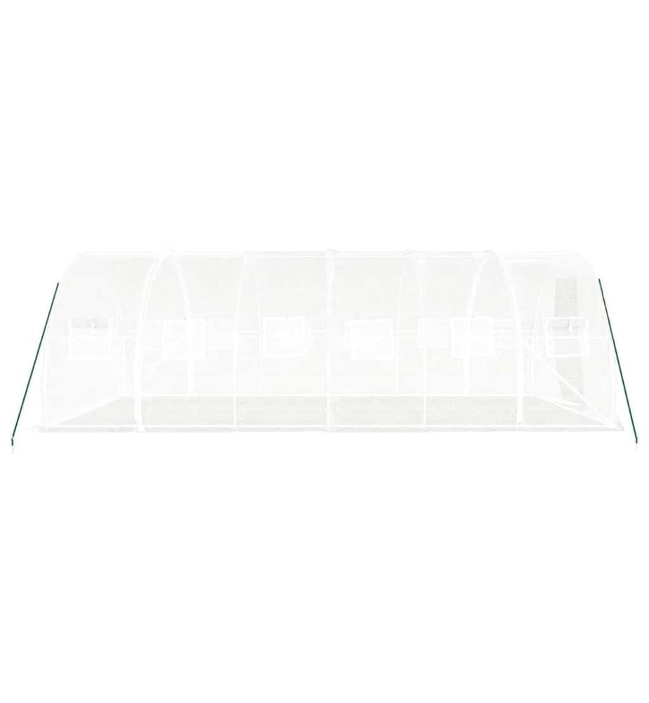 Gewächshaus mit Stahlrahmen Weiss 18 m² 6x3x2 m