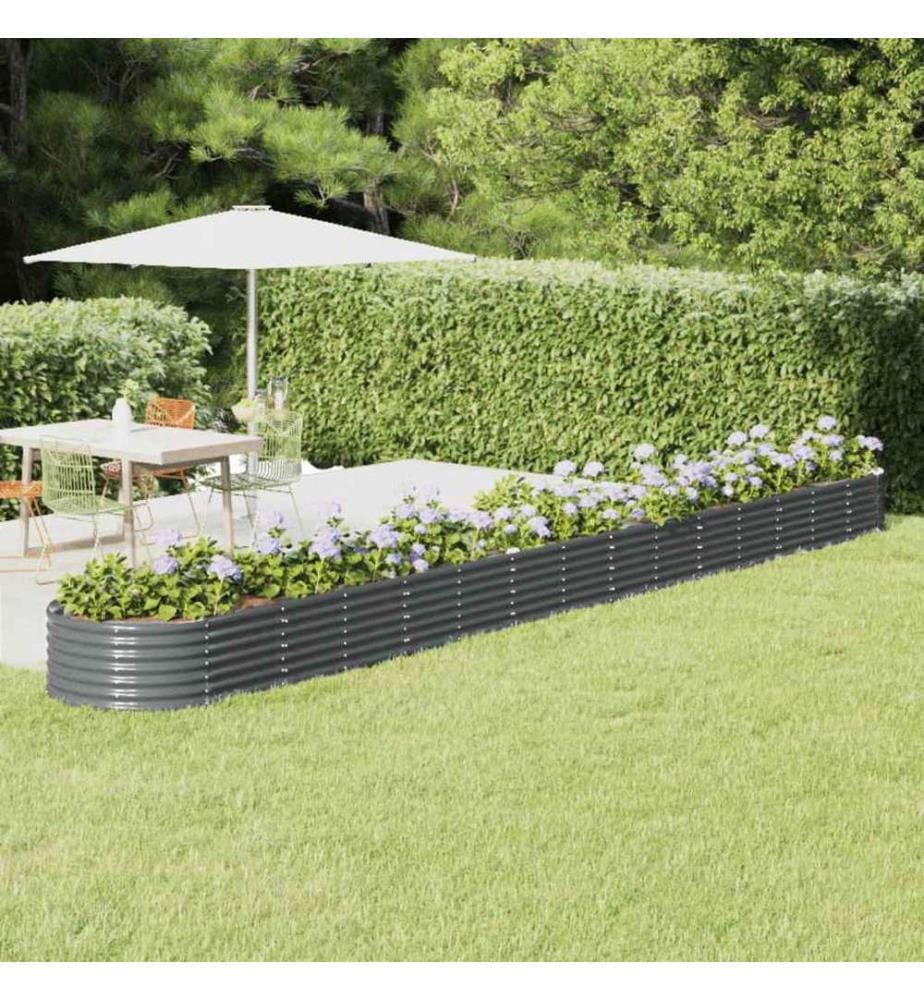 Lit surélevé de jardin Acier galvanisé Anthracite