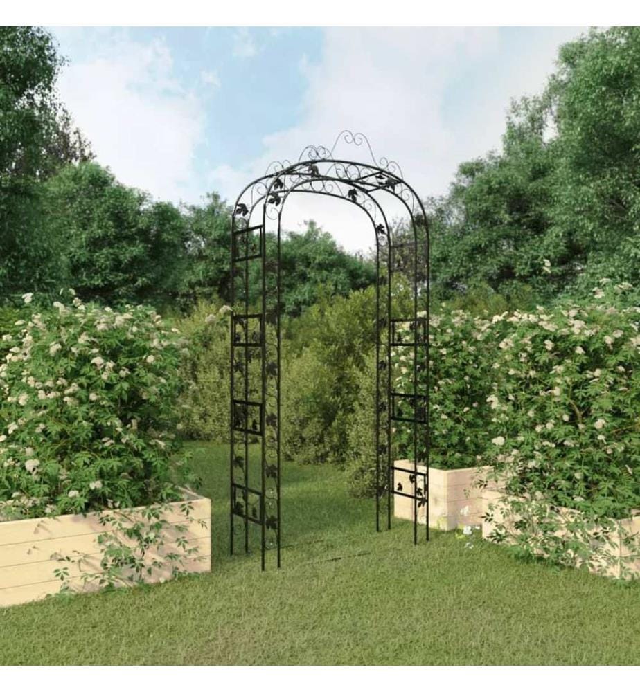 Gartenbogen Schwarz 116x45x240 cm Stahl