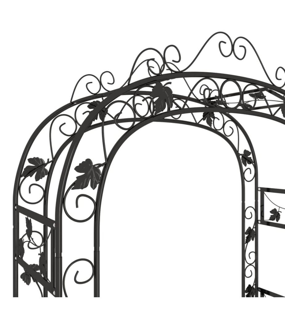 Gartenbogen Schwarz 116x45x240 cm Stahl