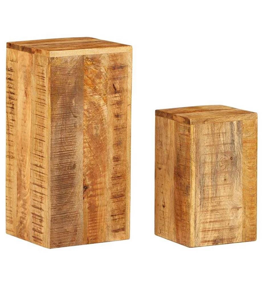Supports pour plantes 2 pcs bois solide de manguier