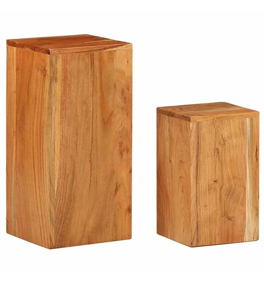 Supports pour plantes 2 pcs bois d'acacia massif