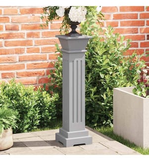 Support pilier classique carré pour plantes Gris 17x17x66cm MDF