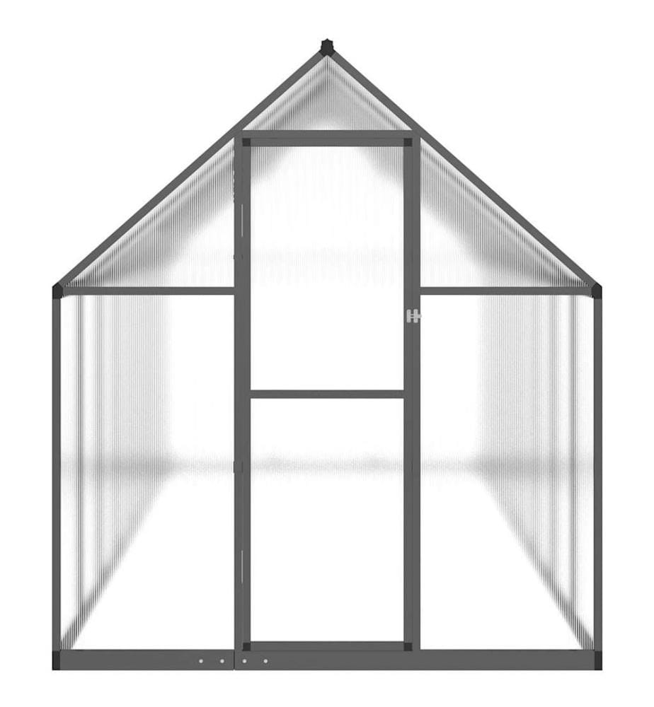 Gewächshaus mit Fundamentrahmen Anthrazit 445x169x195 cm Alu