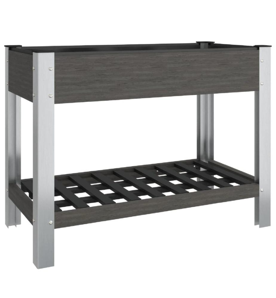 Garten-Hochbeet mit Ablage Grau 100x50x75 cm WPC