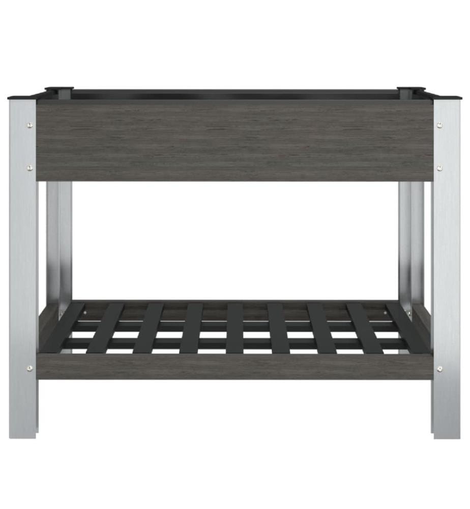 Garten-Hochbeet mit Ablage Grau 100x50x75 cm WPC