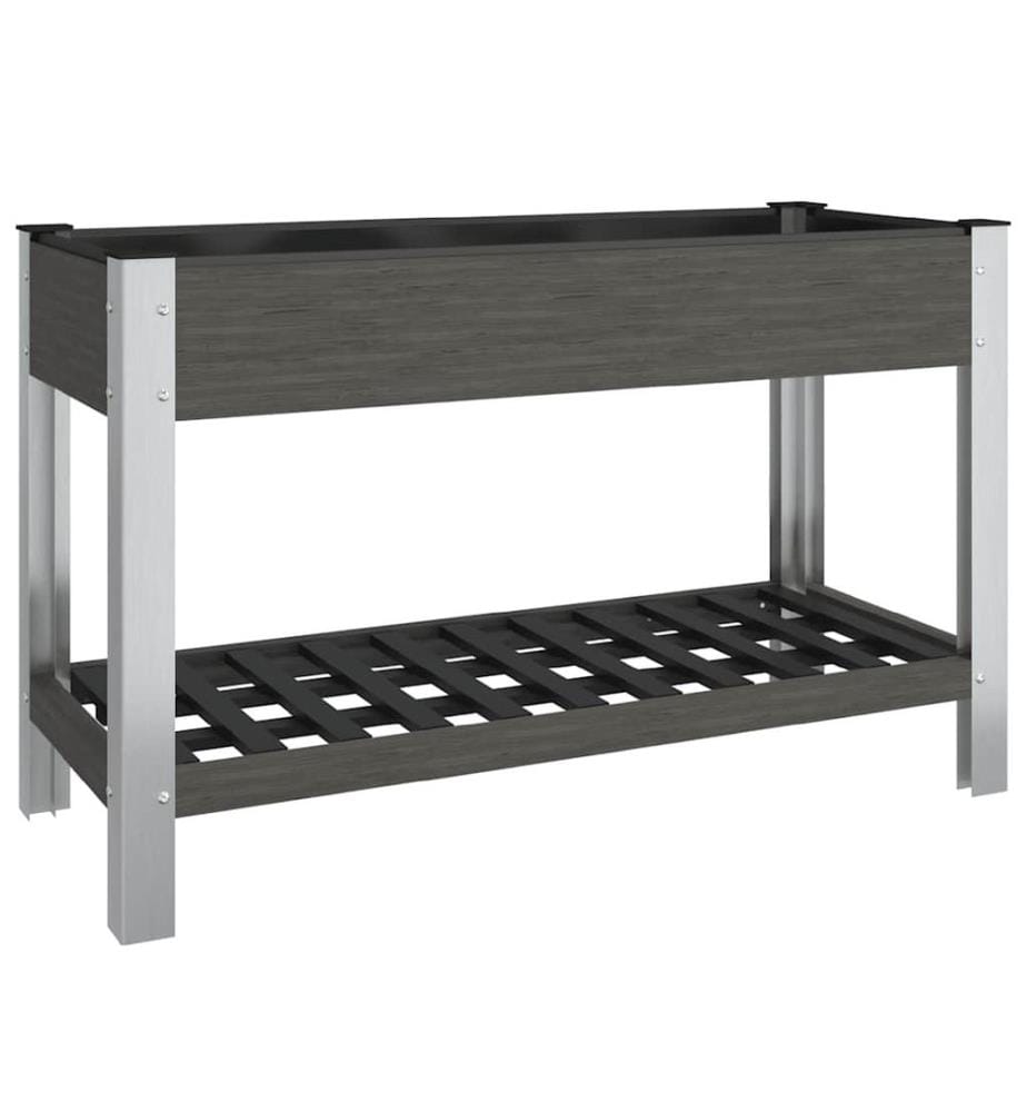 Garten-Hochbeet mit Ablage Grau 120x50x75 cm WPC