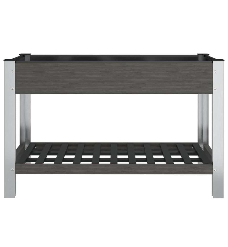 Garten-Hochbeet mit Ablage Grau 120x50x75 cm WPC
