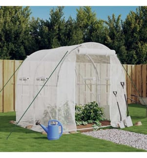 Gewächshaus mit Stahlrahmen Weiss 4 m² 2x2x2 m