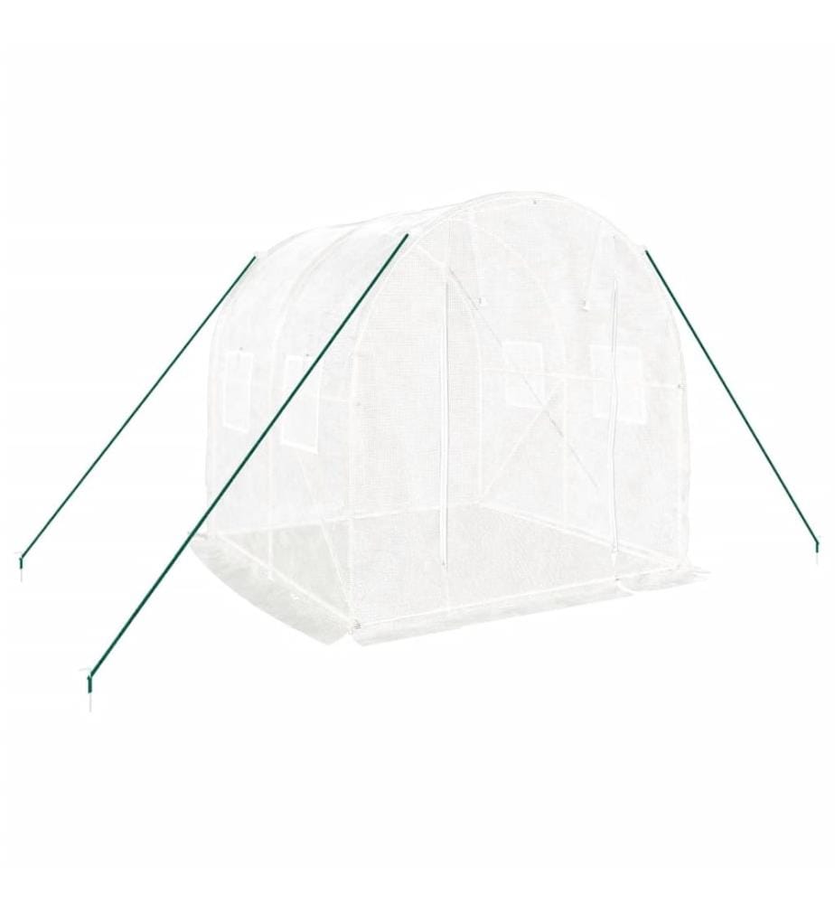 Gewächshaus mit Stahlrahmen Weiss 4 m² 2x2x2 m