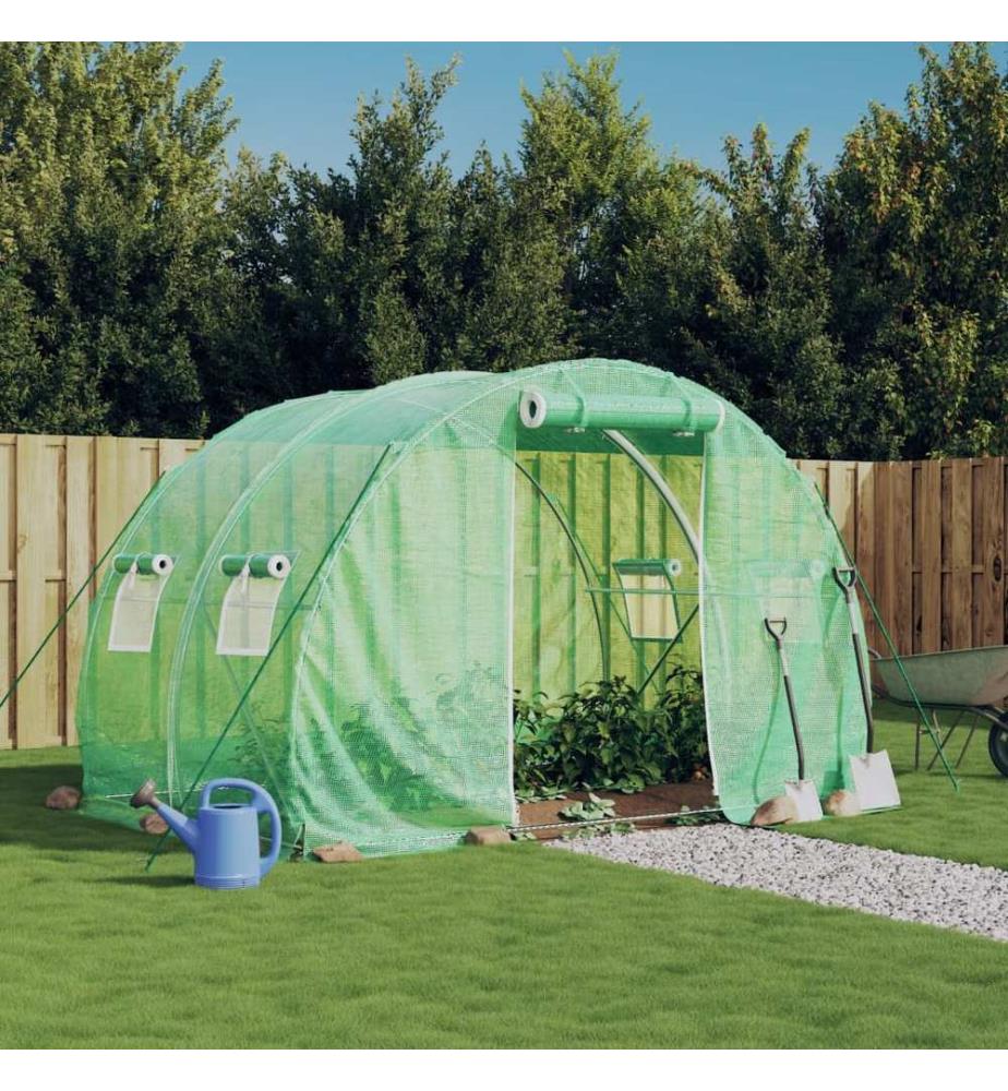 Gewächshaus mit Stahlrahmen Grün 6 m² 3x2x2 m