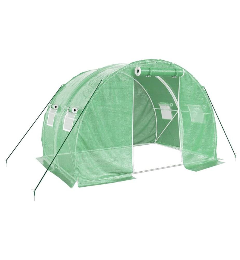 Gewächshaus mit Stahlrahmen Grün 6 m² 3x2x2 m