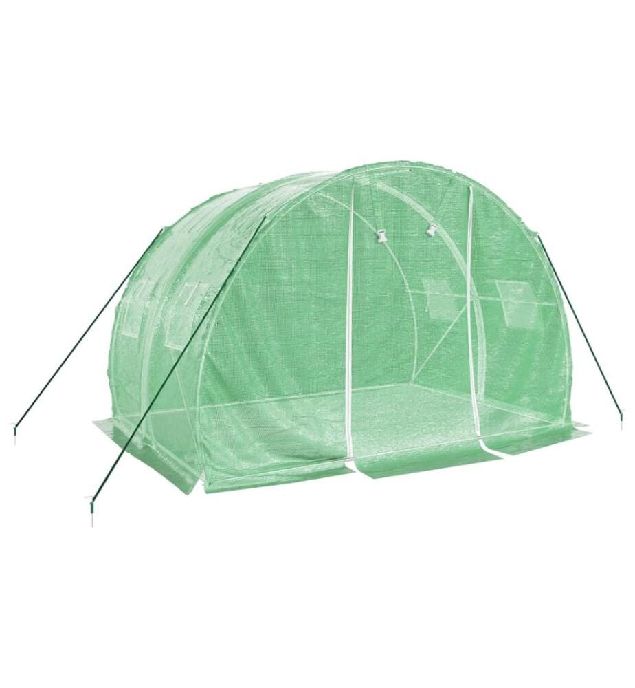 Gewächshaus mit Stahlrahmen Grün 6 m² 3x2x2 m