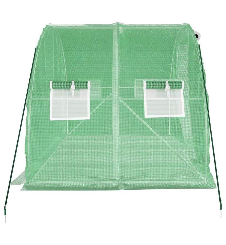 Gewächshaus mit Stahlrahmen Grün 6 m² 3x2x2 m