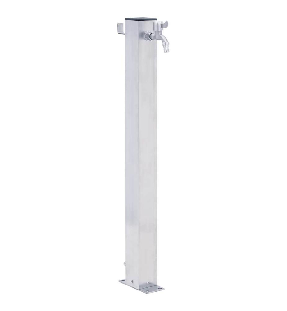 Wassersäule für den Garten 100 cm Edelstahl Quadratisch