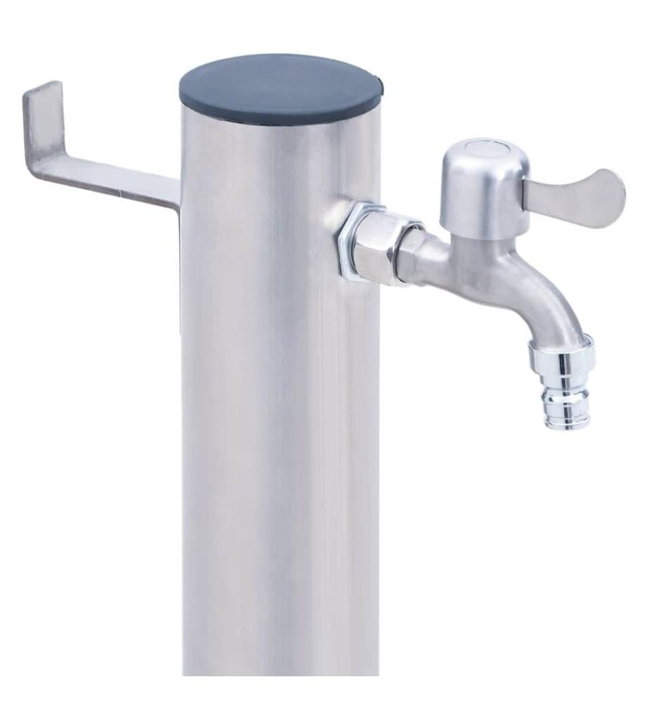 Wassersäule für den Garten 80 cm Edelstahl Rund