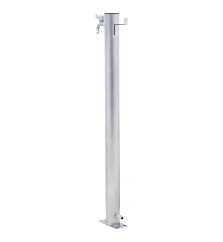 Wassersäule für den Garten 100 cm Edelstahl Rund