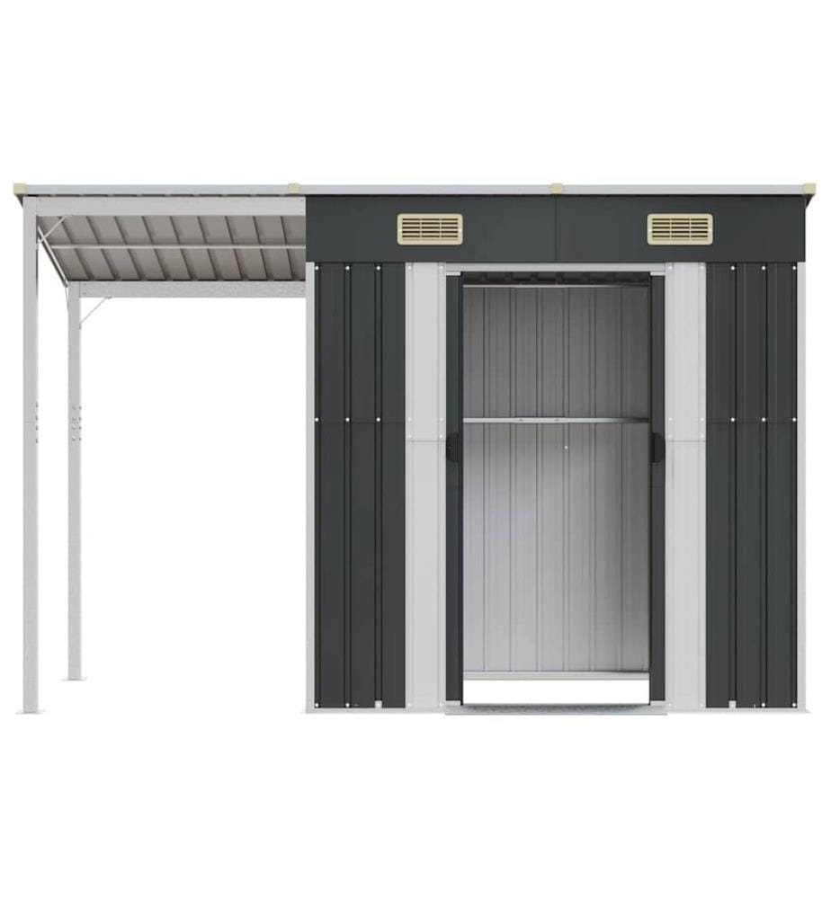 Gartenhaus mit Schleppdach Anthrazit 277x107x181 cm Stahl