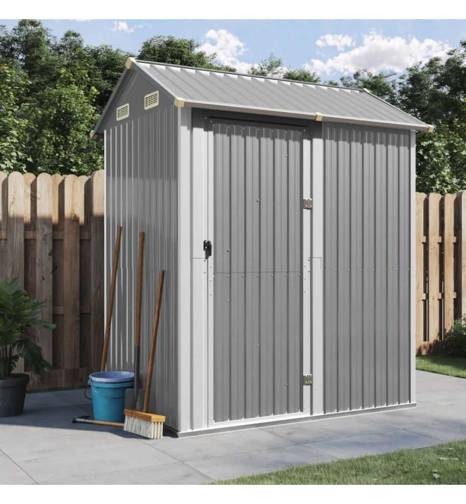 Gartenhaus Hellgrau 192x152,5x237 cm Verzinkter Stahl