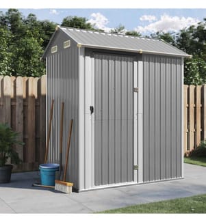 Gartenhaus Hellgrau 192x152,5x237 cm Verzinkter Stahl