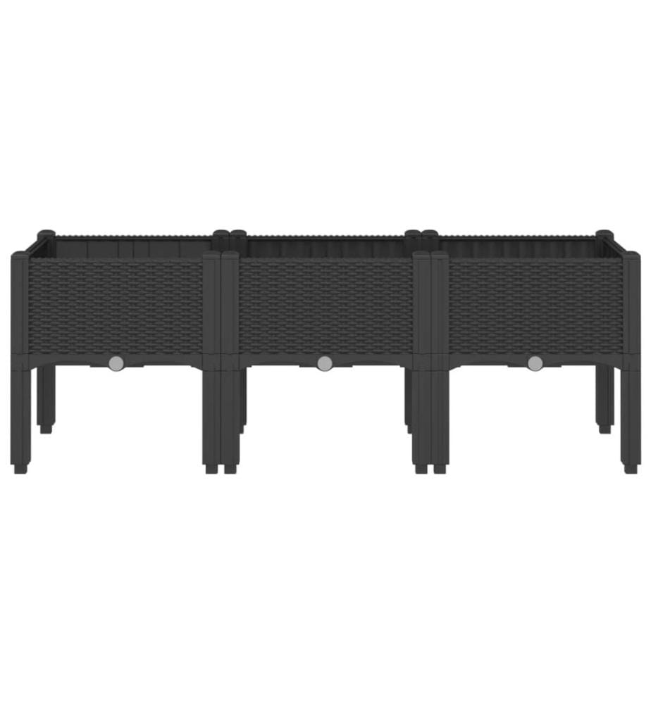Pflanzkasten mit Beinen Schwarz 120x40x42 cm PP