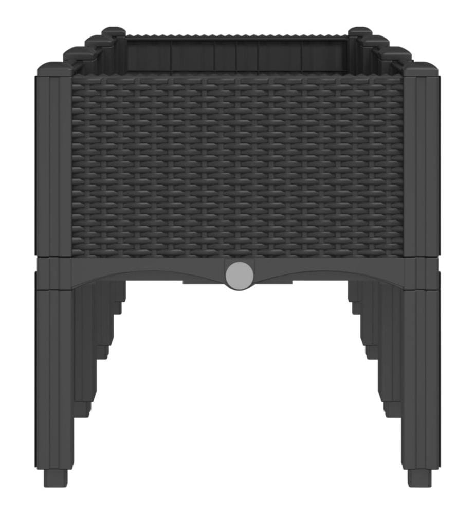 Pflanzkasten mit Beinen Schwarz 120x40x42 cm PP