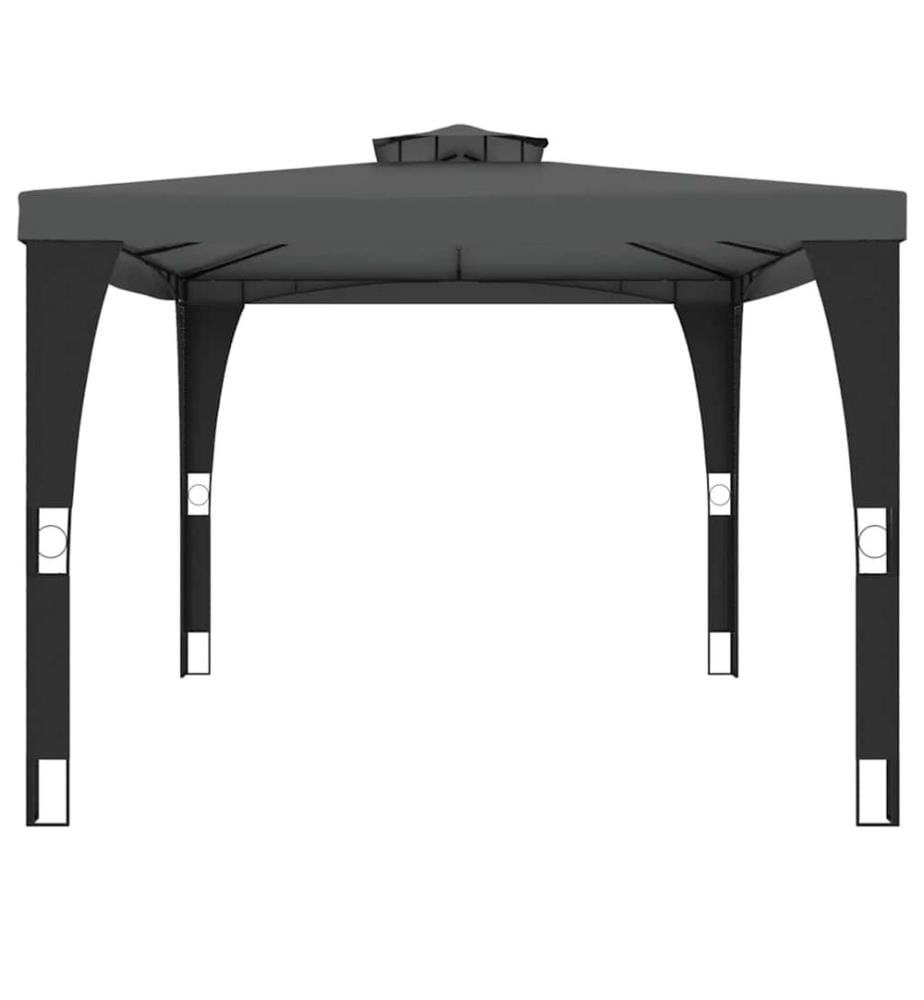 Pavillon mit Doppeldach Anthrazit 3,98x2,98 m Stahl