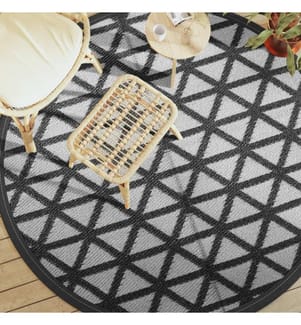 Outdoor-Teppich ARAKIL Schwarz Ø200 cm PP