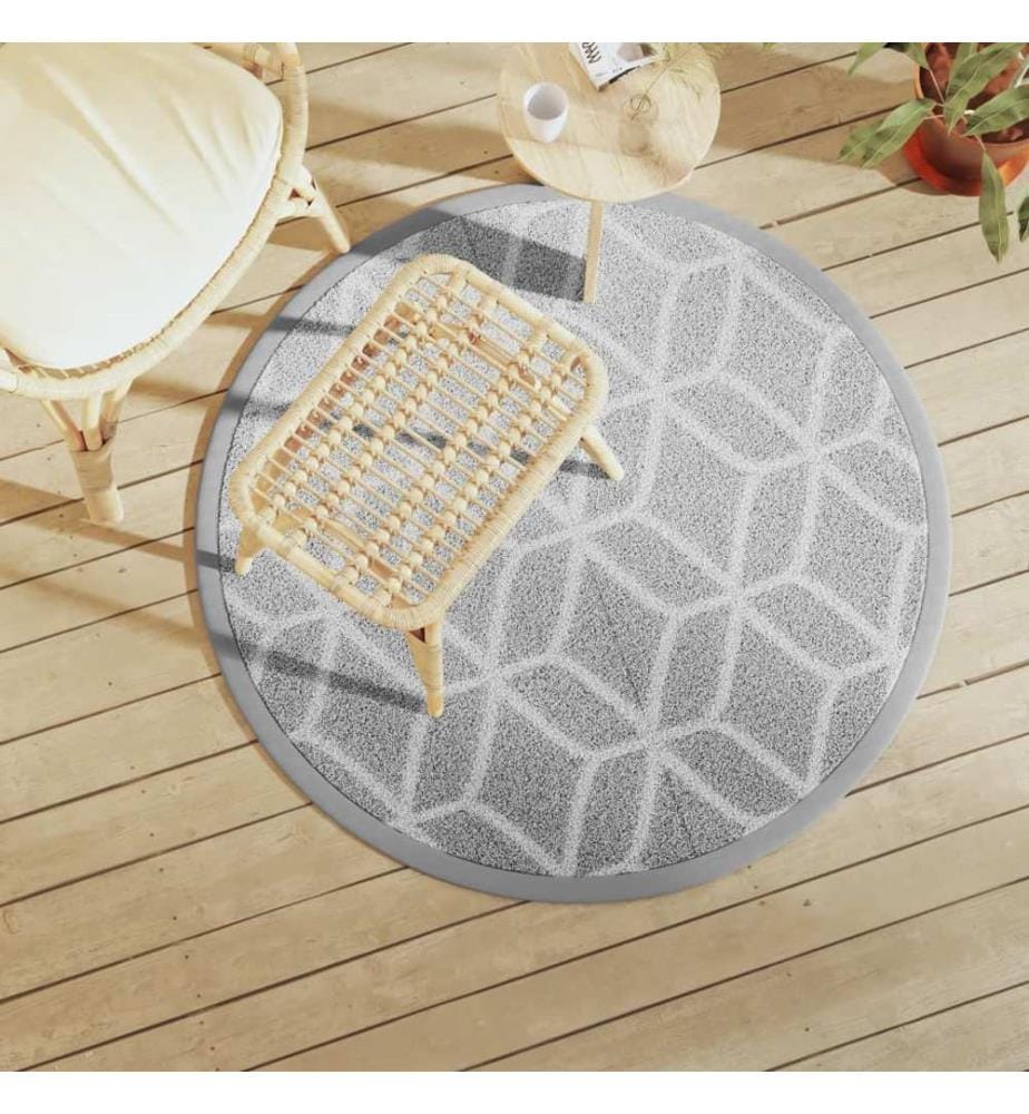 Outdoor-Teppich ARAKIL Grau Ø120 cm PP