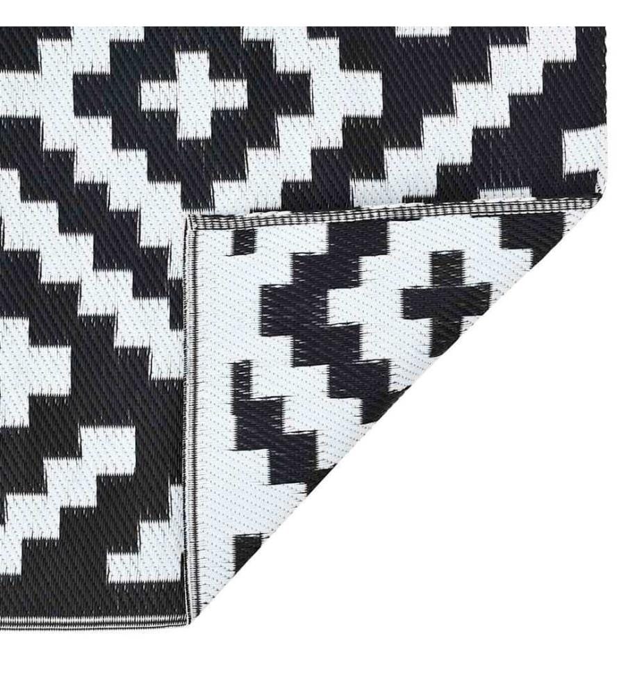 Outdoor-Teppich ARAKIL Weiss und Schwarz 190x290 cm PP