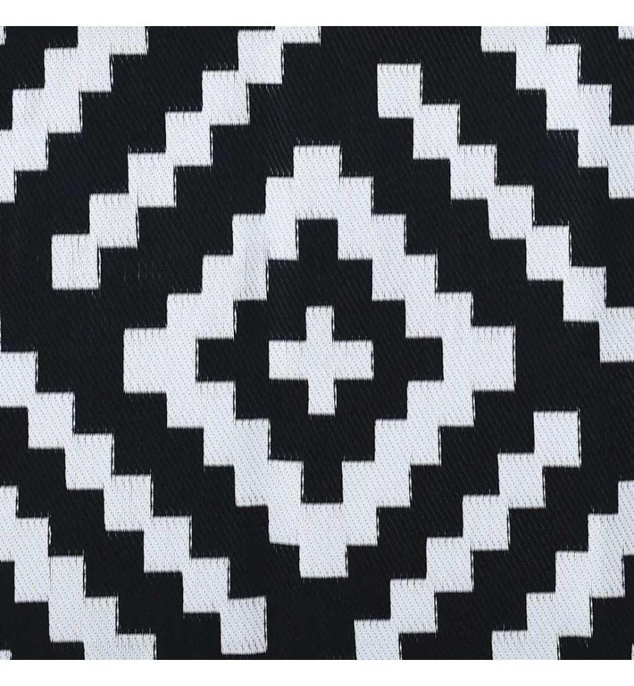 Outdoor-Teppich ARAKIL Weiss und Schwarz 190x290 cm PP