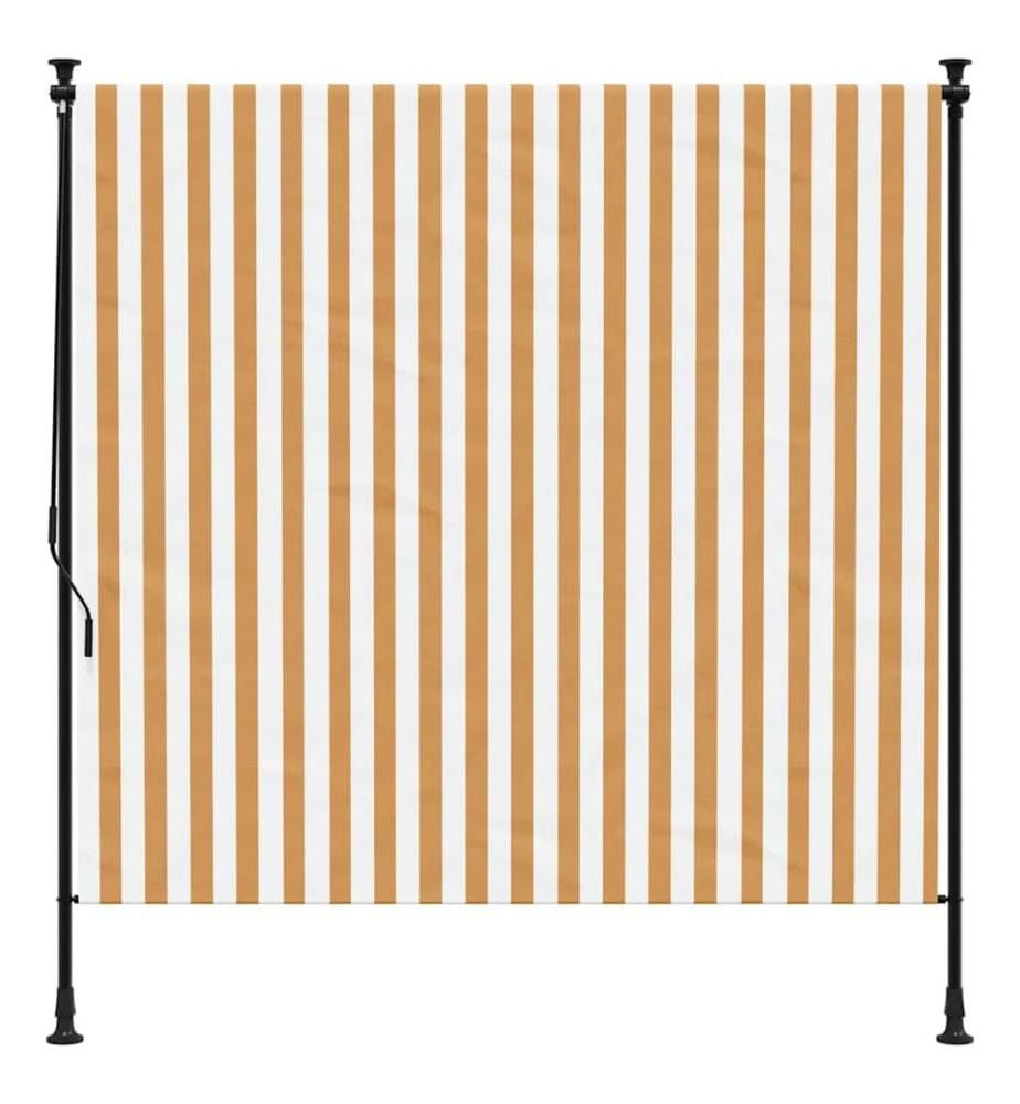 Aussenrollo Orange und Weiss 200x270 cm Stoff und Stahl