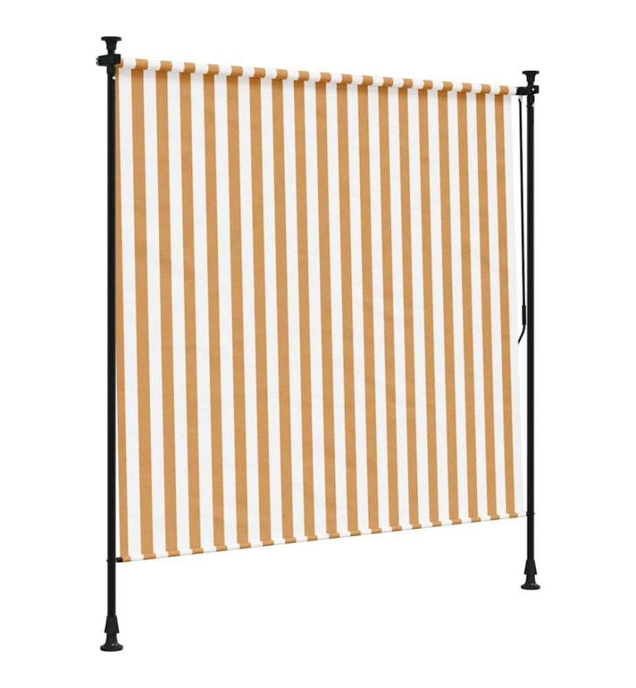 Aussenrollo Orange und Weiss 200x270 cm Stoff und Stahl