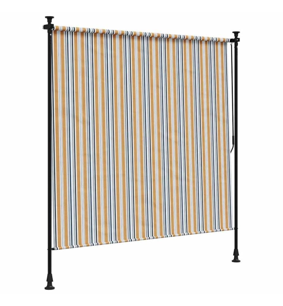 Aussenrollo Gelb und Weiss 200x270 cm Stoff und Stahl