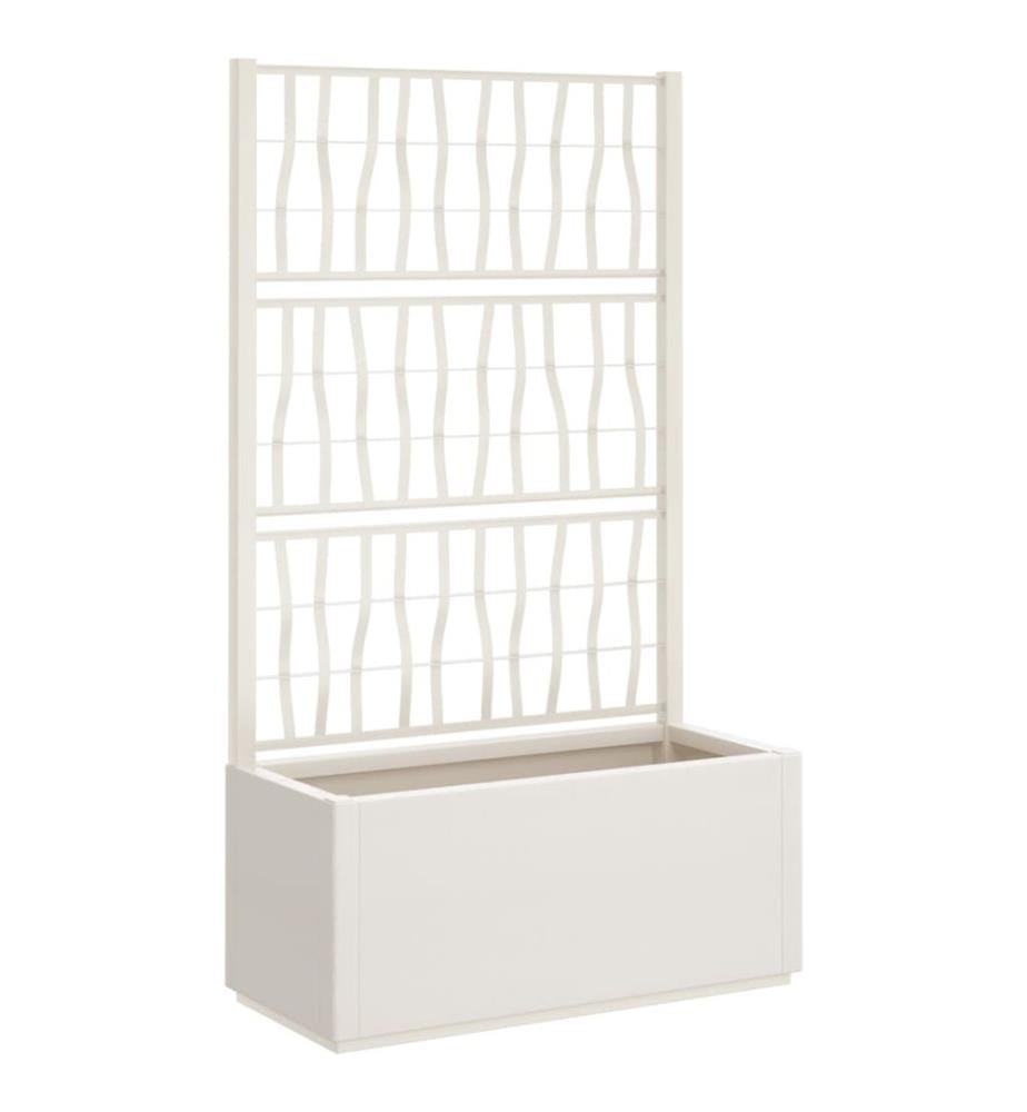 Pflanzkübel mit Rankgitter Weiss 80x36x140 cm PP
