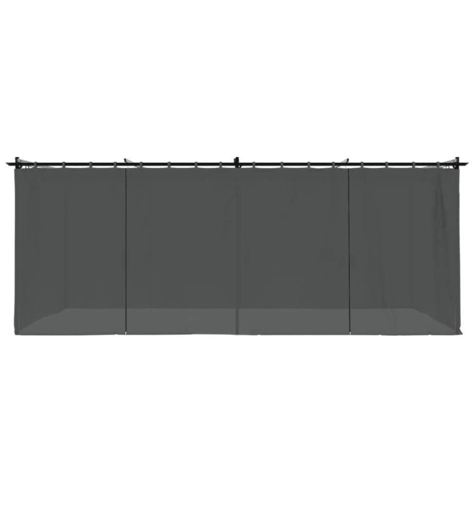 Pavillon mit Vorhängen Anthrazit 6x3 m Stahl