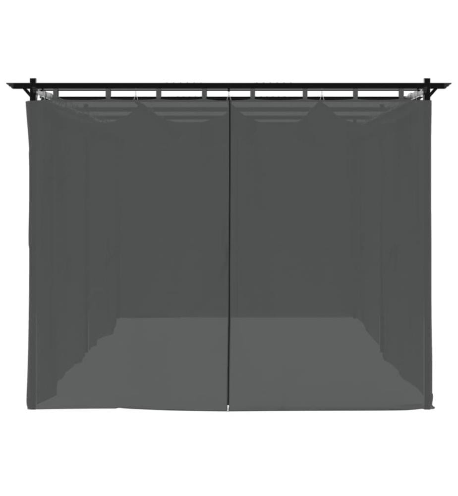 Pavillon mit Vorhängen Anthrazit 6x3 m Stahl