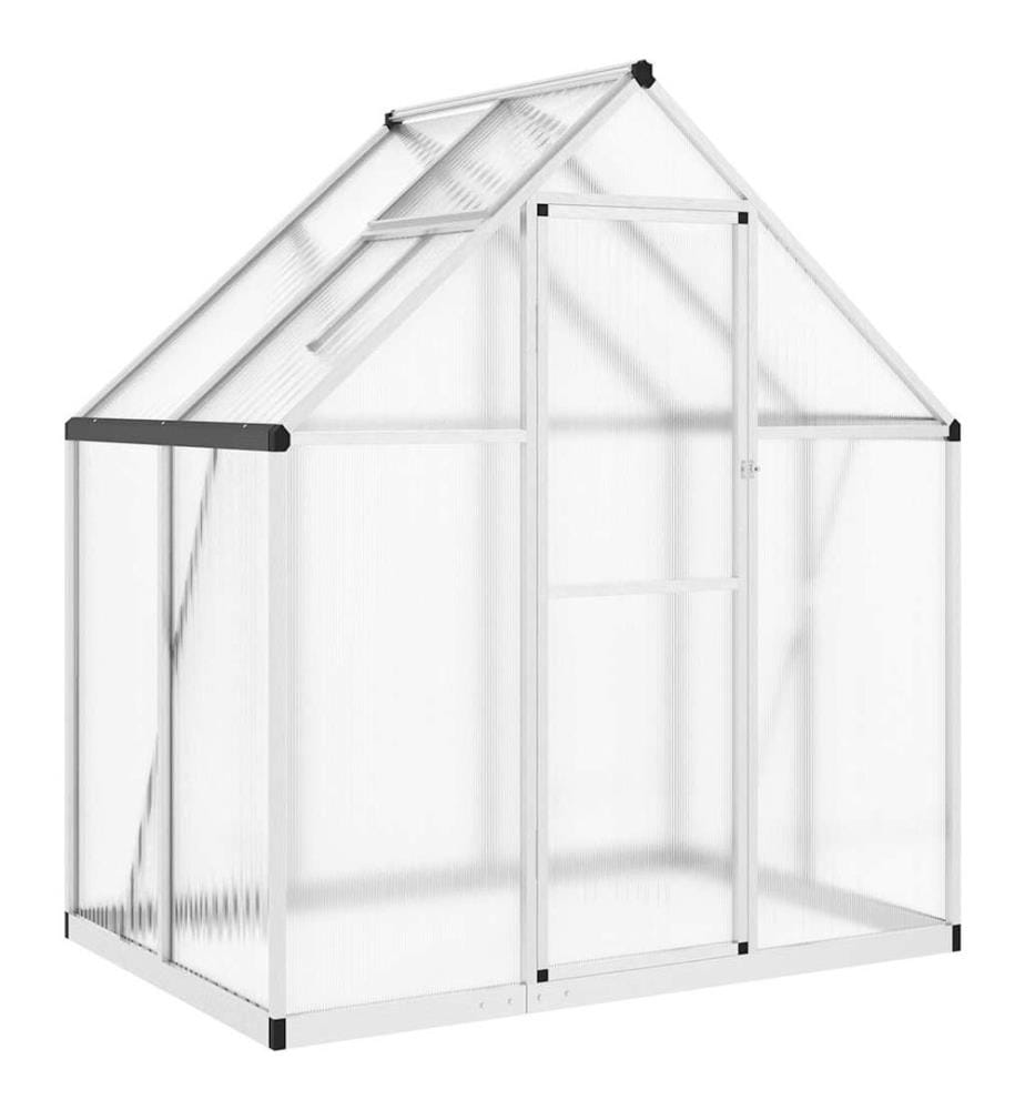 Serre avec cadre de base argent 169x114x195 cm aluminium