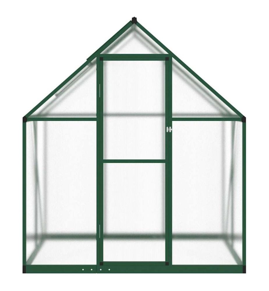 Gewächshaus mit Fundamentrahmen Grün 169x114x195 cm Aluminimum