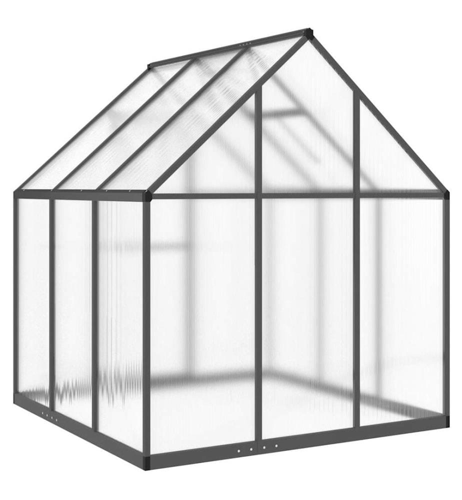 Gewächshaus mit Fundamentrahmen Anthrazit 169x169x195 cm Alu