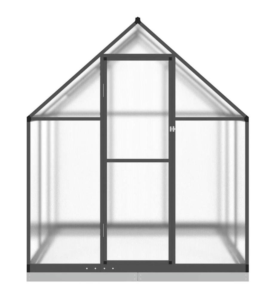 Gewächshaus mit Fundamentrahmen Anthrazit 169x169x202 cm Alu